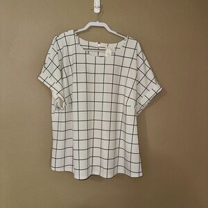 MELLODAY White Checkered Blouse